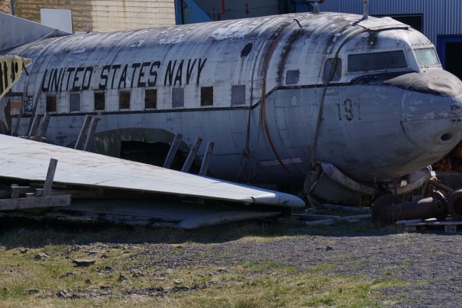 A salvaged Navy Plane at the Hnjótur Folk Museum